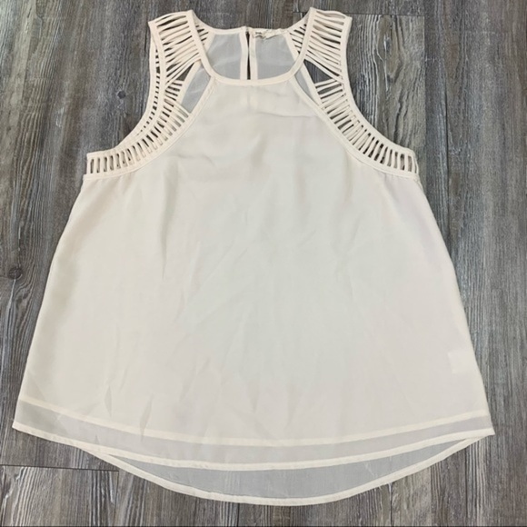 Colton Candy Creamy White Tank with Cut Out Strappy Detail Size Small - Picture 7 of 15